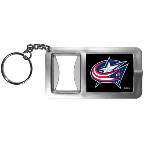 Columbus Blue Jackets Flashlight Key Chain with Bottle Opener