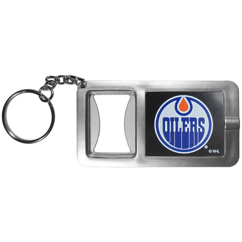 Edmonton Oilers Flashlight Key Chain with Bottle Opener