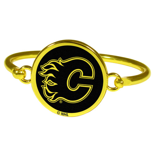 Calgary Flames Gold Tone Bangle Bracelet