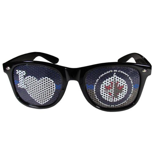 Winnipeg Jets Black I Heart Game Day Shades
