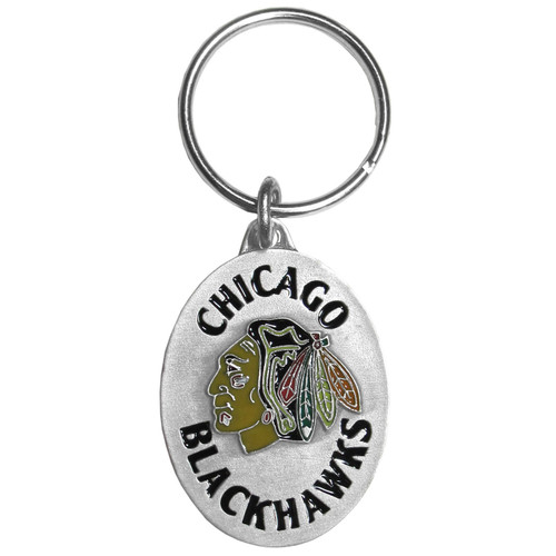 Chicago Blackhawks Carved Metal Key Chain