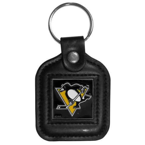Pittsburgh Penguins Square Leather Key Chain