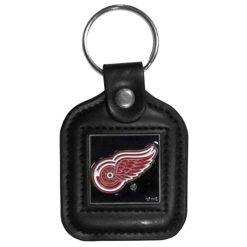 Detroit Red Wings Square Leather Key Chain