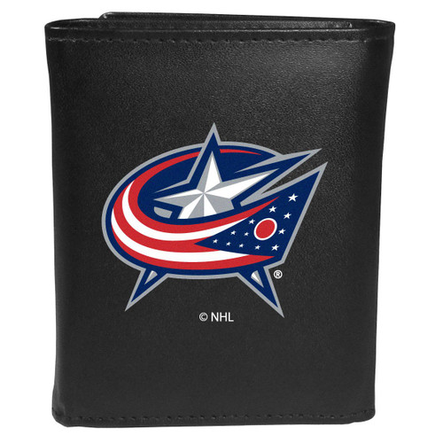 Columbus Blue Jackets Large Logo Leather Tri-fold Wallet
