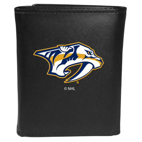 Nashville Predators Large Logo Leather Tri-fold Wallet