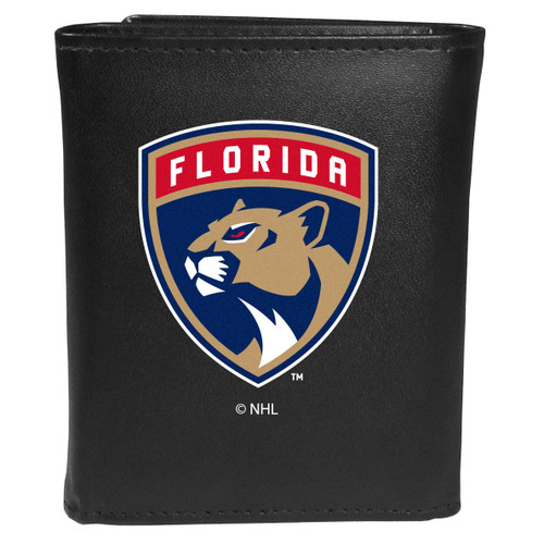 Florida Panthers Large Logo Leather Tri-fold Wallet