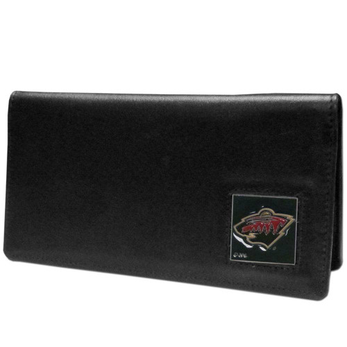 Minnesota Wild Leather Checkbook Cover