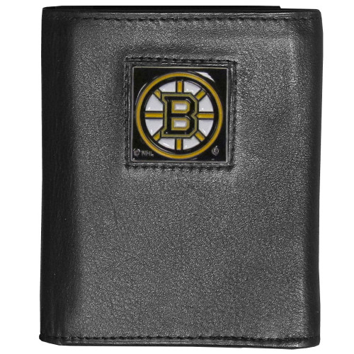 Boston Bruins Deluxe Leather Tri-fold Wallet in Gift Box