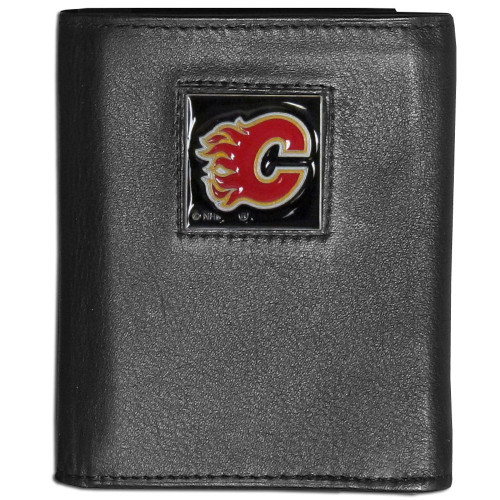 Calgary Flames Leather Tri-fold Wallet