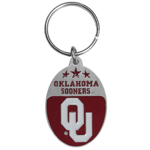 Oklahoma Sooners Carved Metal Key Chain