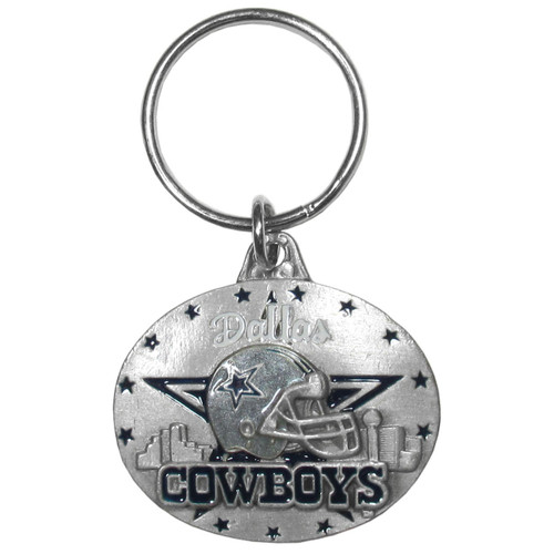 Dallas Cowboys Oval Carved Metal Key Chain