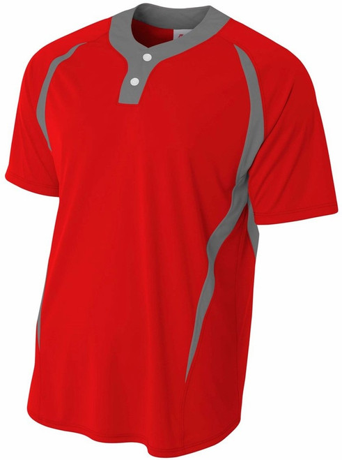 A4 Youth/Adult 2-Button Color Block Henley