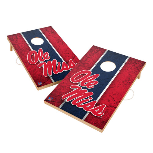 Mississippi Rebels 2' x 3' Vintage Wood Cornhole Game