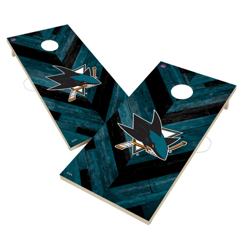 San Jose Sharks Herringbone Cornhole Game Set