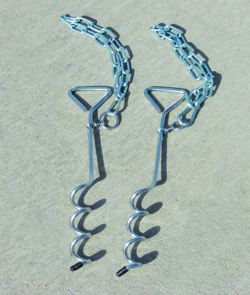 First Team Auger-Style Soccer Goal Ground Anchors (Set of Two)