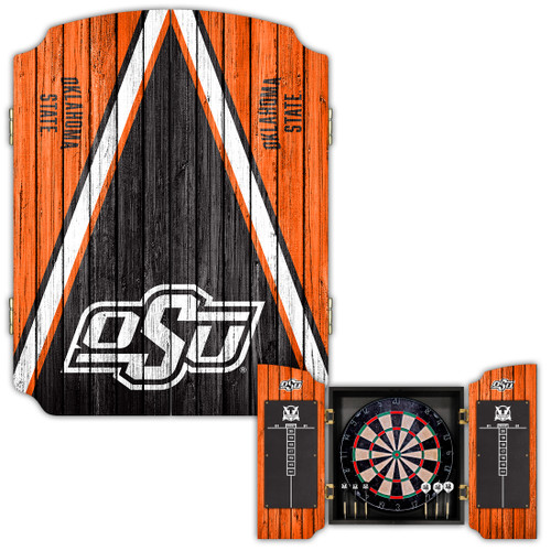 Oklahoma State Cowboys Dartboard Cabinet