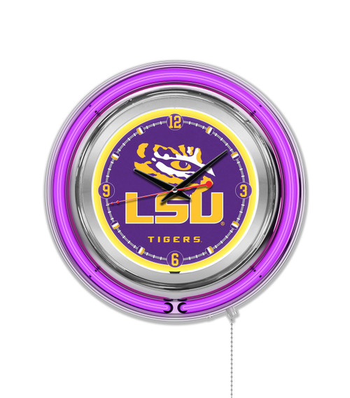 LSU Tigers Neon Clock