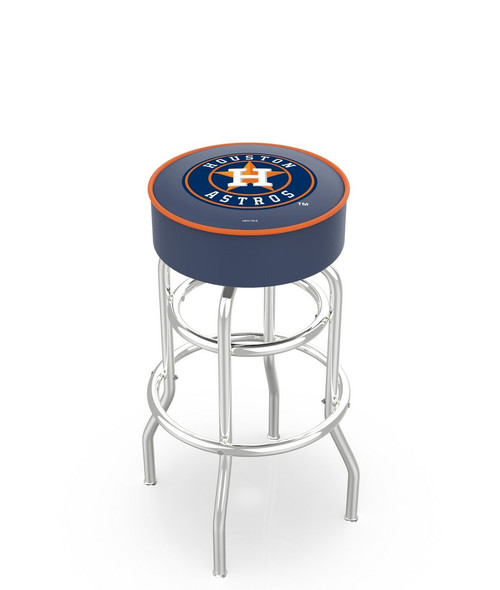 Houston Astros Swivel Bar Stool with Chrome Finish