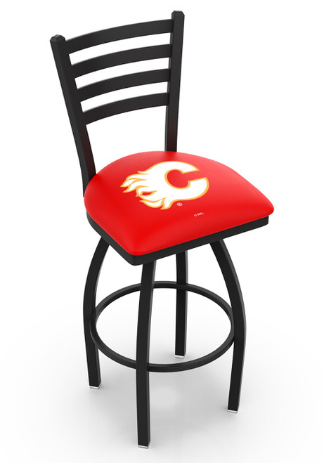 Calgary Flames Swivel Bar Stool with Ladder Style Back