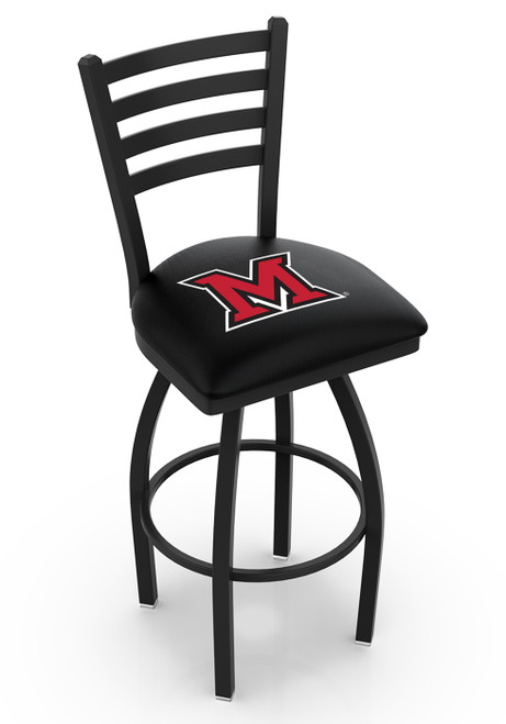 Miami of Ohio RedHawks Swivel Bar Stool with Ladder Style Back