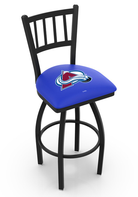 Colorado Avalanche Swivel Bar Stool with Jailhouse Style Back