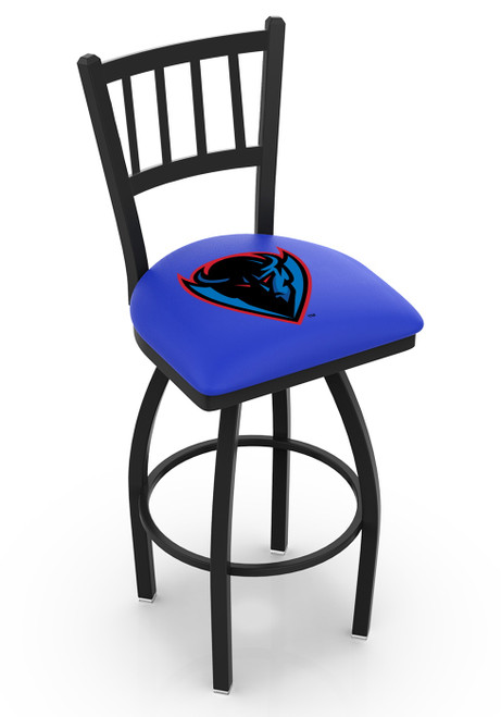 DePaul Blue Demons Swivel Bar Stool with Jailhouse Style Back