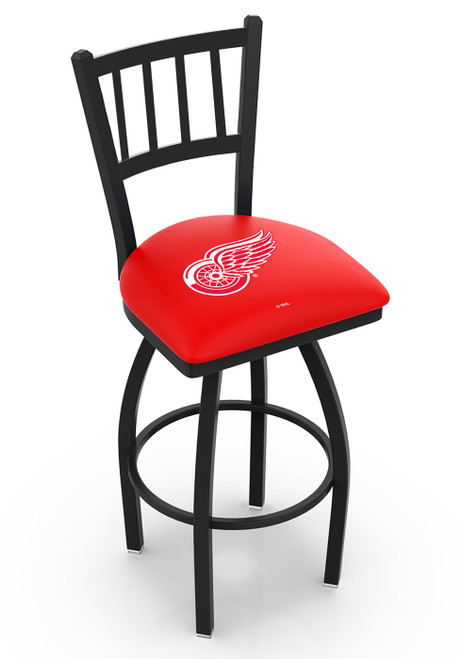Detroit Red Wings Swivel Bar Stool with Jailhouse Style Back