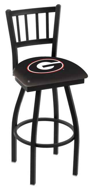 Georgia Bulldogs Swivel Bar Stool with Jailhouse Style Back