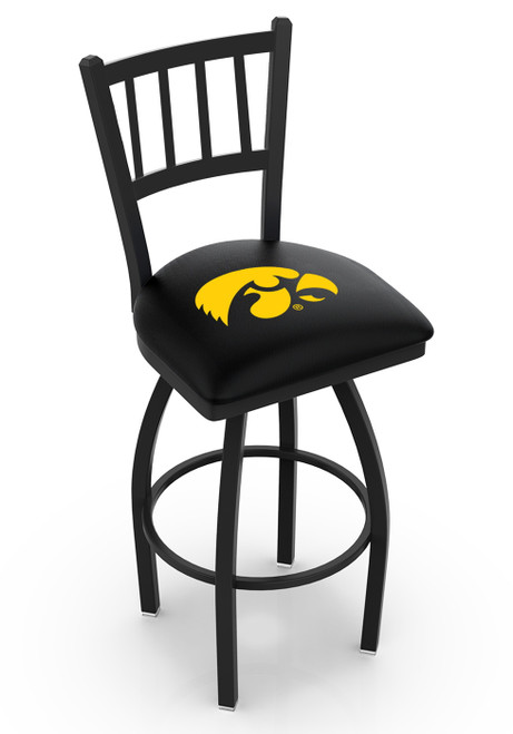 Iowa Hawkeyes Swivel Bar Stool with Jailhouse Style Back