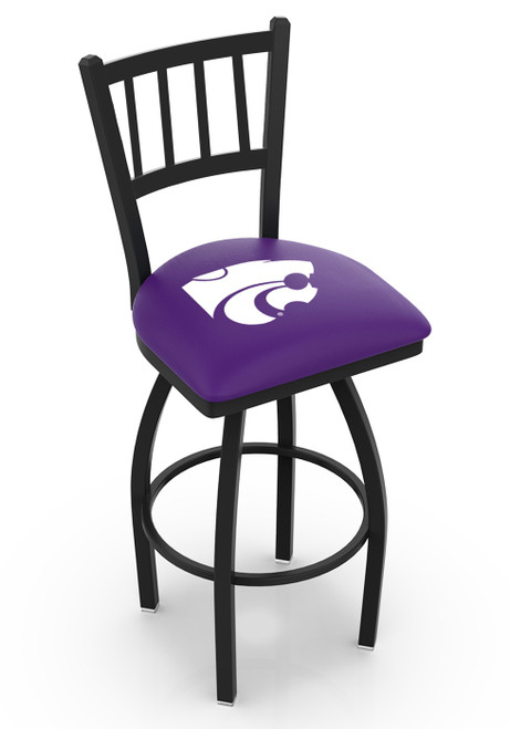 Kansas State Wildcats Swivel Bar Stool with Jailhouse Style Back