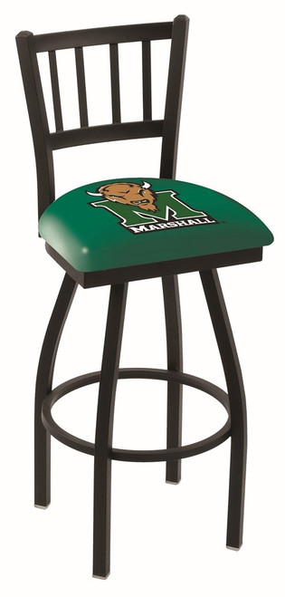 Marshall Thundering Herd Swivel Bar Stool with Jailhouse Style Back
