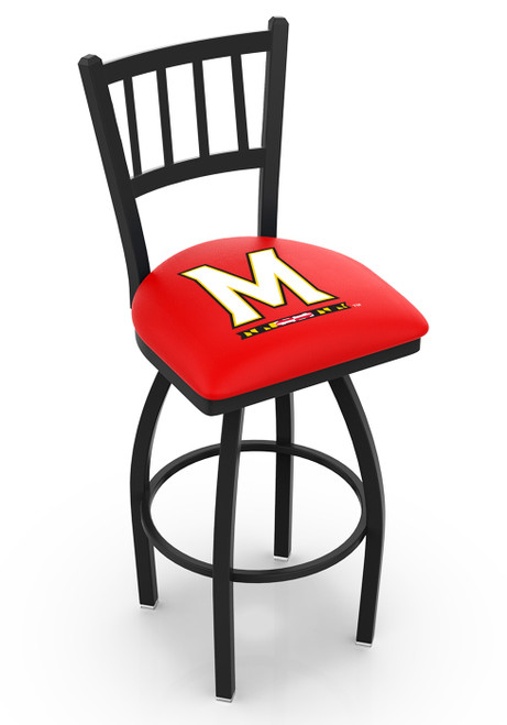 Maryland Terrapins Swivel Bar Stool with Jailhouse Style Back