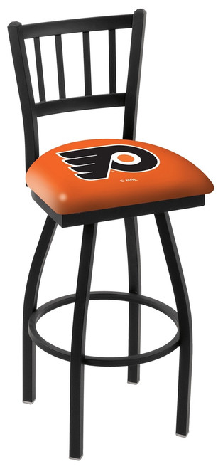 Philadelphia Flyers NHL Swivel Bar Stool with Jailhouse Style Back