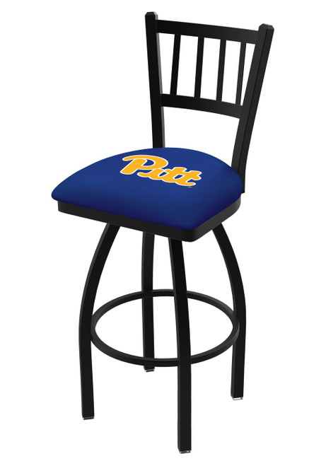 Pittsburgh Panthers Swivel Bar Stool with Jailhouse Style Back
