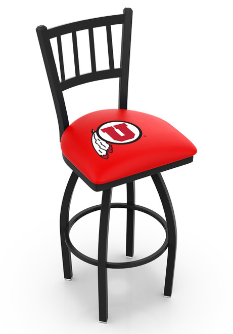 Utah Utes Swivel Bar Stool with Jailhouse Style Back