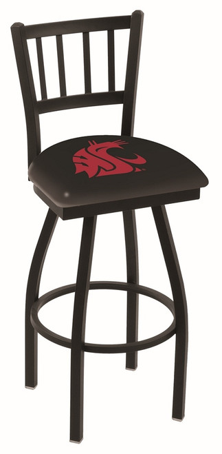 Washington State Cougars Swivel Bar Stool with Jailhouse Style Back