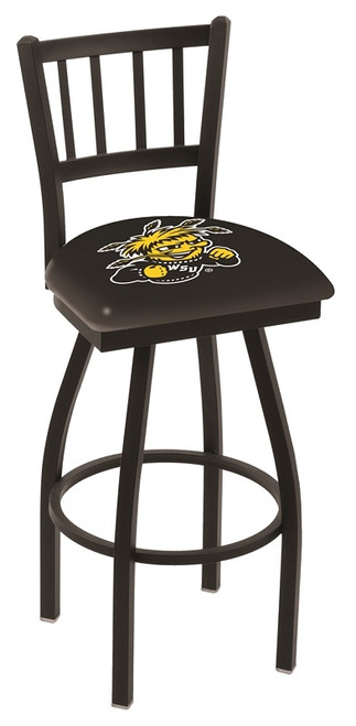Wichita State Shockers Swivel Bar Stool with Jailhouse Style Back