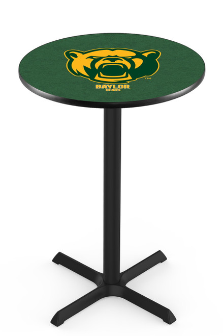 Baylor Bears Black Wrinkle Bar Table with Cross Base