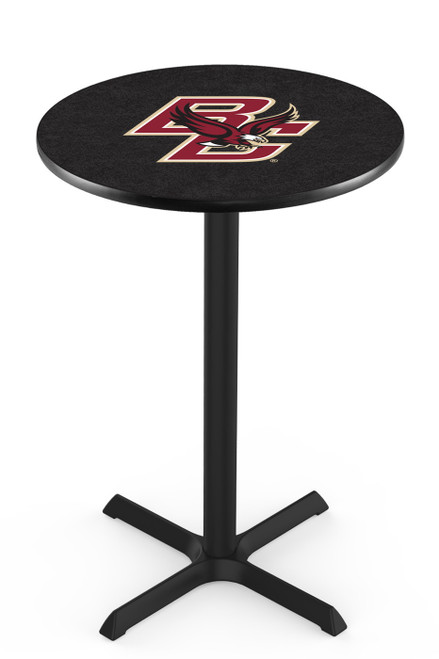 Boston College Eagles Black Wrinkle Bar Table with Cross Base