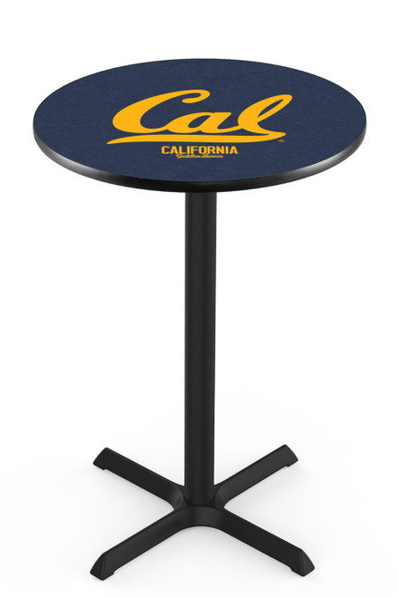 California Golden Bears Black Wrinkle Bar Table with Cross Base