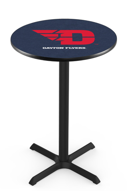 Dayton Flyers Black Wrinkle Bar Table with Cross Base