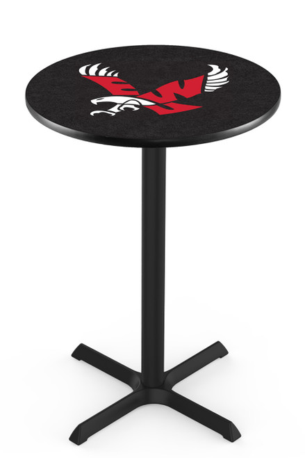 Eastern Washington Eagles Black Wrinkle Bar Table with Cross Base