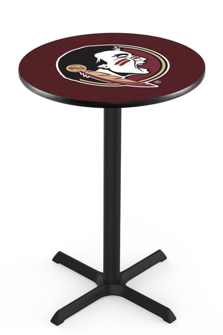 Florida State Seminoles Black Wrinkle Bar Table with Cross Base
