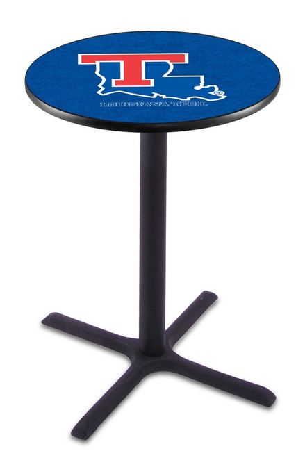 Louisiana Tech Bulldogs Black Wrinkle Bar Table with Cross Base
