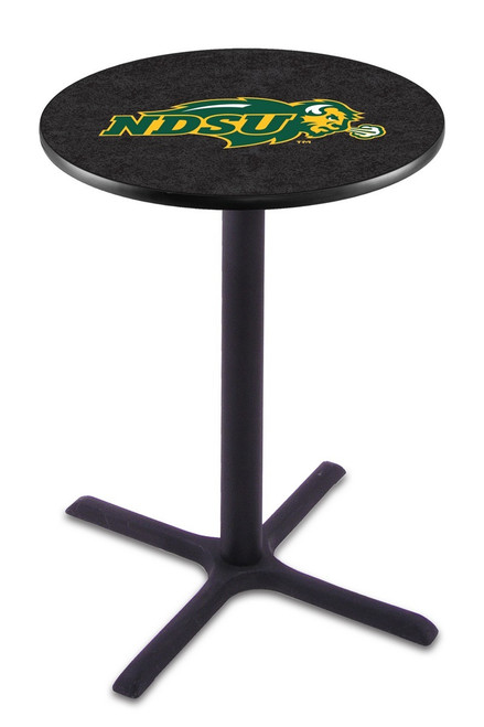 North Dakota State Bison NCAA Black Wrinkle Bar Table with Cross Base