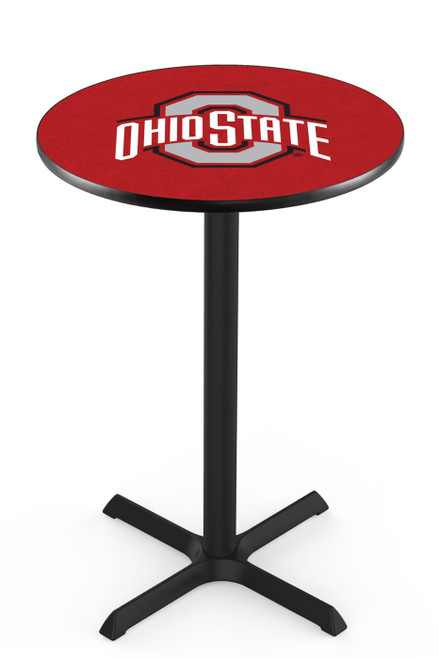 Ohio State Buckeyes Black Wrinkle Bar Table with Cross Base