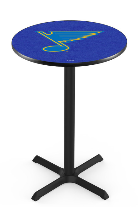 St. Louis Blues Black Wrinkle Bar Table with Cross Base