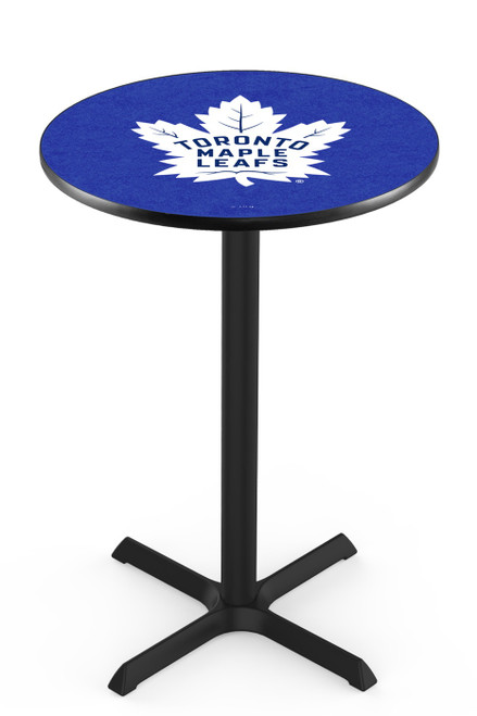 Toronto Maple Leafs Black Wrinkle Bar Table with Cross Base