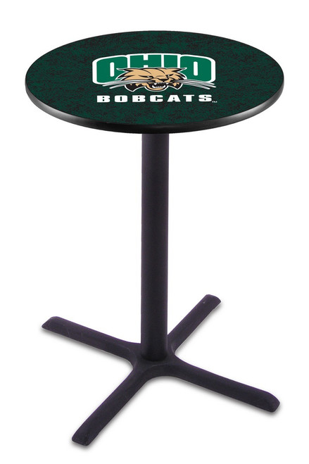 Ohio Bobcats Black Wrinkle Bar Table with Cross Base
