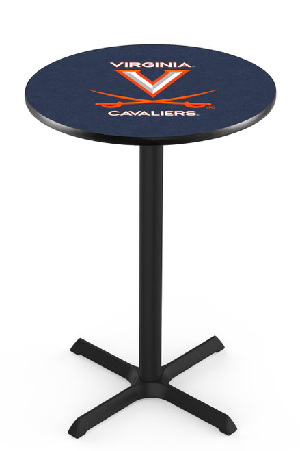 Virginia Cavaliers Black Wrinkle Bar Table with Cross Base